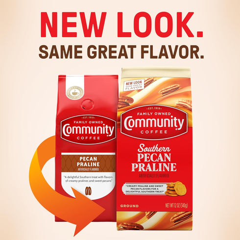 Community 12 12 (Pack 1) Coffee Southern Pecan Praline Flavored Ounce, Medium Roast Ground, Ounce