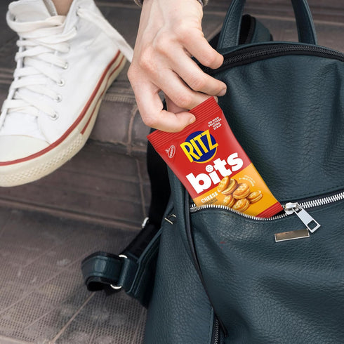 Pack, 12-3 oz RITZ Bits Cheese and Spicy Queso Cheese Sandwich Crackers Variety Snacks for Kids and Adults, Lunch