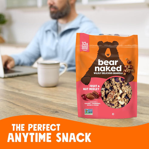 12oz (1 Bear Naked Granola Cereal, Breakfast Snacks, Fruit and Nut, Bag Bag)