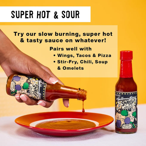 5 oz, 9, Torchbearer Sauces Sucker Punch Super Hot Sauce - Heat Level Carolina Reaper & Ghost Pepper Hot Sauce