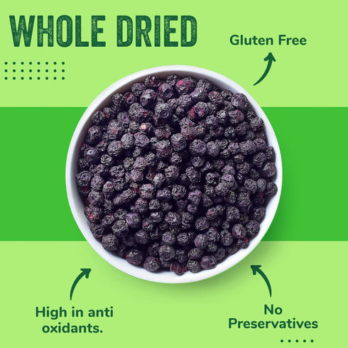 2 lb (32 oz) Dried Blueberries Gluten-Free & Peanut-Free, Slightly Sweetened Great for Baking & Snacking Berries