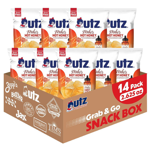 Utz Mike's Hot Honey Potato Chips, 14 ct, 2.625 oz. Bags -