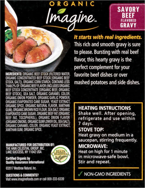 13.5 oz Imagine Organic Savory Beef Flavored Gravy