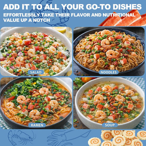 UWE KOETTER 12oz Mix-11 Dried Ramen Toppings Seafood Mixed Dehydrated Seafood & Vegetables with Shrimp, Crab