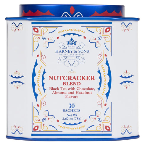 30 Harney & Sons Nutcracker Blend | Black tea with chocolate, almond, hazelnut flavors, apricot pieces and marigold