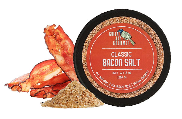 Green Jay Gourmet Classic Smoked Bacon Salt - Steak Seasoning & Bacon
