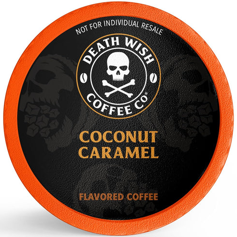 (30 Count) Death Wish Coffee, Coconut Caramel Coffee Pods