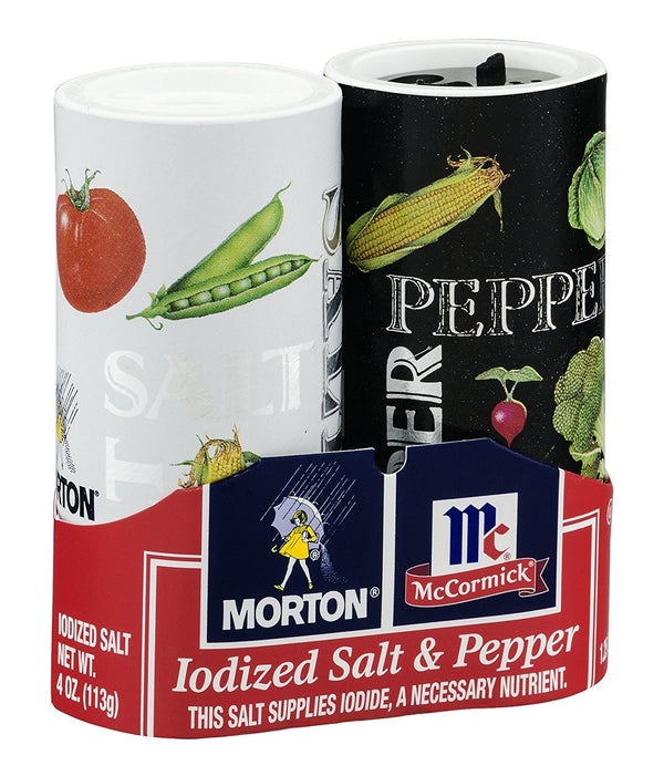 Morton McCormick Iodized Salt & Pepper , 5.25 OZ (Pack of 12)