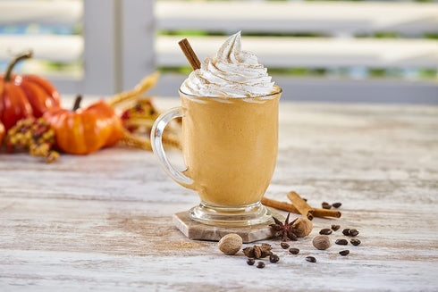 Countertop 6 lb Frostline Pumpkin Spice Soft Serve Ice Cream Mix | Lactose & Gluten Free Mix | Use Blender, Ice Cream