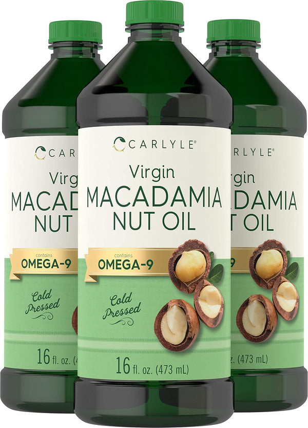 Carlyle Macadamia Nut Oil | 3 x 16 oz Bottles | Premium
