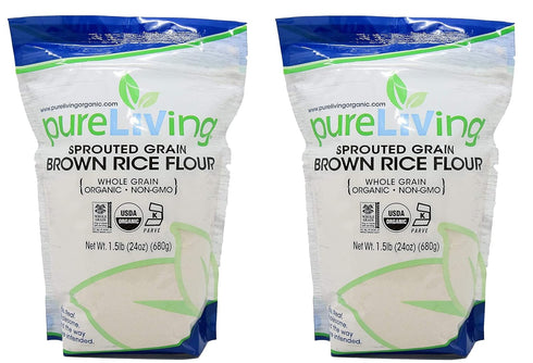 Pureliving Pure Living Liv Organic SPROUTED Brown Rice Flour - 24 oz -