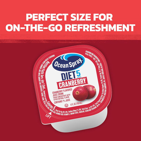 4 Fl.Oz, (Pack 48) Ocean Spray Juice Cups, Diet Cranberry
