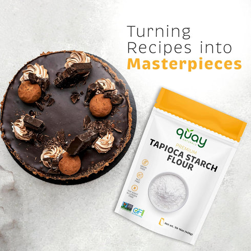 1.5 lb 100% Quay Naturals Organic Tapioca Starch Flour - Gluten Free, Non-GMO - Yuca Root - Thickening Agent for Sauces