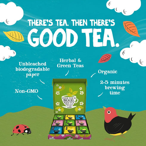 Set, 5 45 Clipper Tea: Organic Herbal & Green Tea Gift Box Tea Selection & Sampler with Flavors Including Lemon