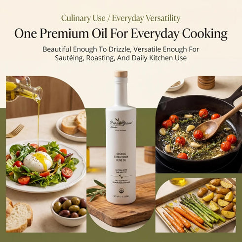 16.9Oz 2024 2025 Pura Grove Organic Cold Pressed Extra Virgin Olive Oil Premium Grade - High Polyphenol - Hand