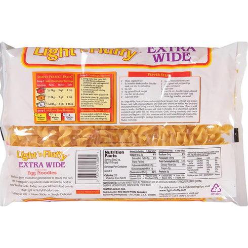 12 oz (340 (Pack 2) Light 'n Fluffy Extra Wide Egg Noodles, g)