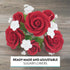 1 Count, Global Sugar Art Garden Rose Sugar Cake Flowers Topper Bouquet, Red with White Filler Flowers, by Chef Alan