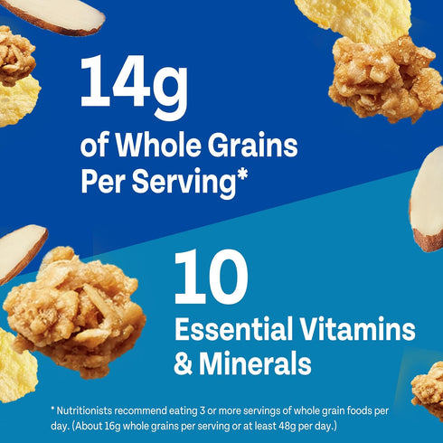 12 oz (Pack 3) Honey Bunches of Oats with Almonds Breakfast Cereal, Honey Almond Cereal with Oat and Granola Clusters