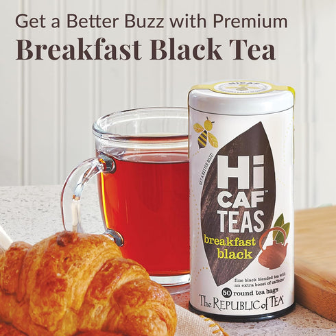 50 The Republic of Tea HiCAF Breakfast Black Tea, Tea Bags, High in Caffeine