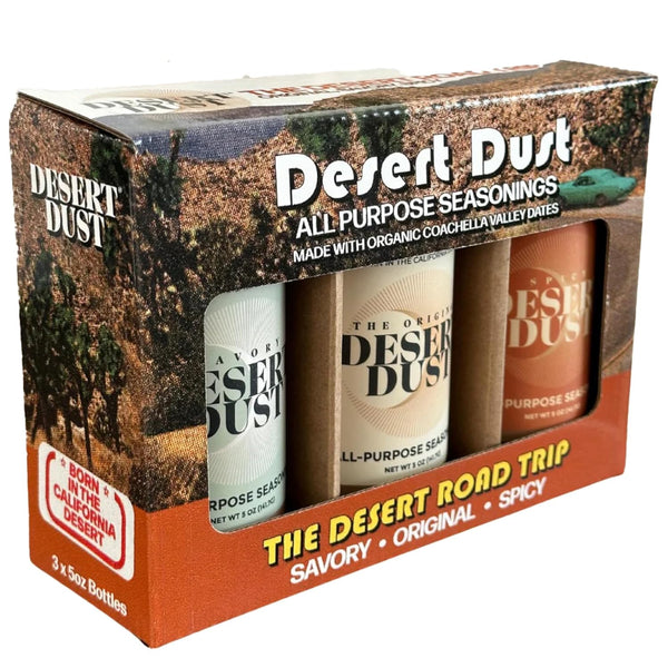 Desert Dust Seasoning Trio Savory, Spicy Chiltepin & Original , All-Purpose Blends