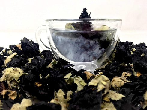 Black Mallow Flower Buds, 0.52oz / 15g - Mesmerizing Black from Germany, Beautiful Eye-catcher for Tea, Salads, and