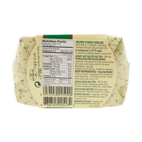 ISIGNY STE MERE 8.8 OZ Salted Churned Butter
