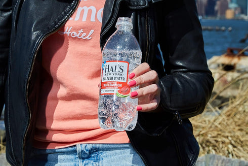 Hal's New York 20 Oz (Pack 24) Seltzer Water, Watermelon Sparkling Water, Fl Bottles