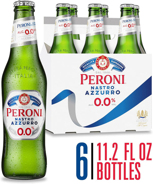 Peroni 0.0 6 Pack, 11.2 oz 0% Non Alcoholic Beer, fl Bottles, ABV