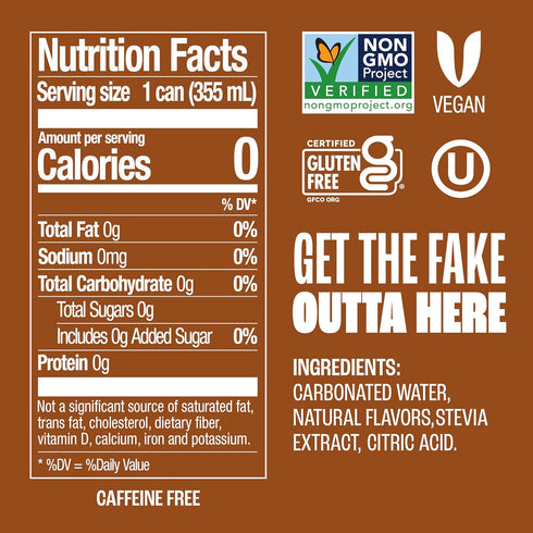 16 oz (12-Pack) Zevia Zero Sugar Soda, Creamy Root Beer, Cans Naturally Sweetened, Non-GMO Project Verified