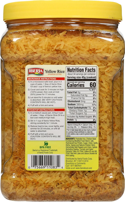 3.4 lbs. Iberia Spanish Style Yellow Rice