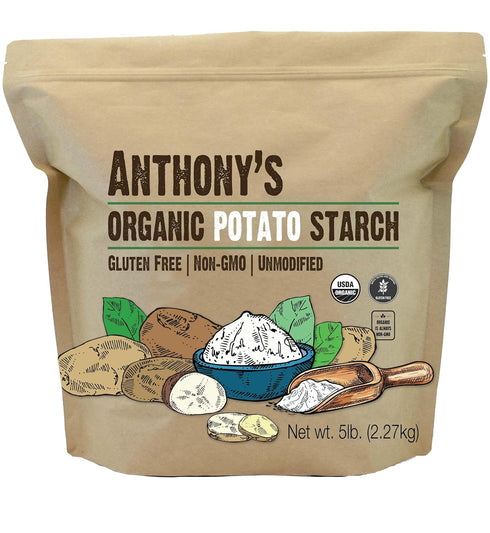 Anthony's Organic Potato Starch, Unmodified, 5 lb, Gluten Free & Non GMO,