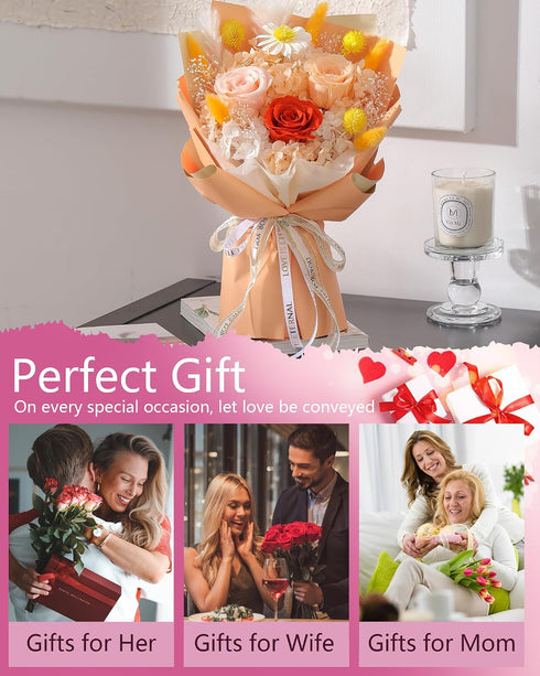 BestFlower Mothers Day Flowers Bouquet Gifts for Mom,Roses Bouquet Gifts for Women Mom Wife from Daughter,Fresh Flowers