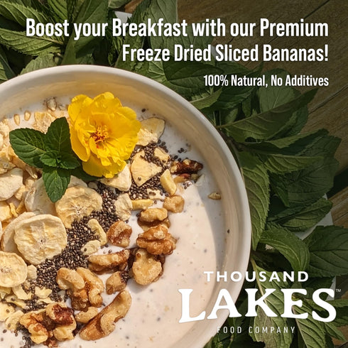 12 Thousand Lakes Freeze Dried Fruit - Sliced Bananas - Bulk ounces | No Sugar Added