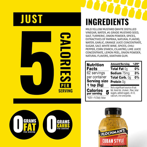 11 oz, Plochman, Cuban Mustard, Blended Mustard