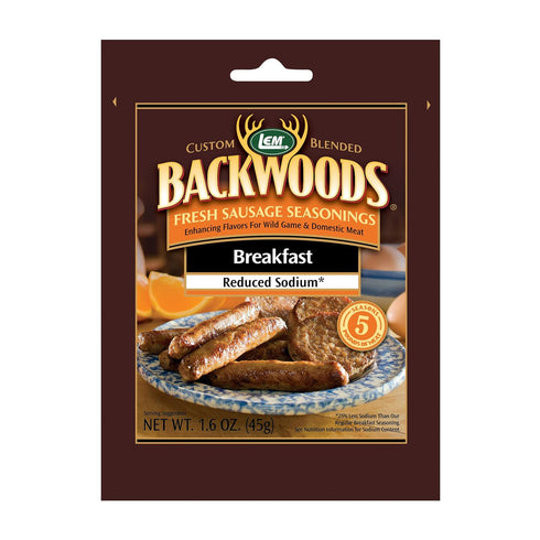 LEM Products Reduced Sodium Breakfast Sausage Seasoning - Ideal for Wild Game, Seasons Up to 5 Pounds, 1.6 Ounce