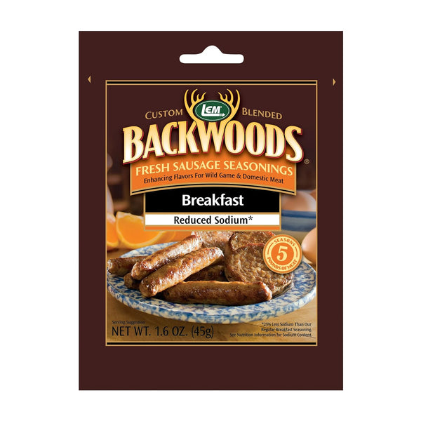 LEM Products Reduced Sodium Breakfast Sausage Seasoning - Ideal for Wild Game, Seasons Up to 5 Pounds, 1.6 Ounce