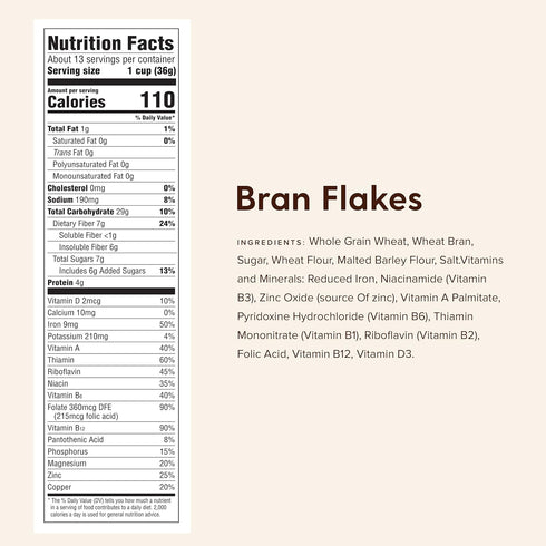 Bran Flakes 16 Oz (Pack 4) Breakfast Cereal