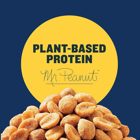 16oz PLANTERS Honey Roasted Peanuts, Dry Roasted Peanuts, Party Snack, Plant-Based Protein, After School Snack, Sweet