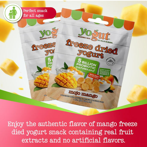 Pack, 5 6 Pack YoGut Freeze Dried Yogurt Snack Variety Healthy, On-the-Go Smoothie Melts Snacks for Kids & Adults