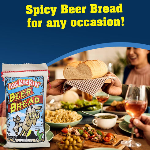 16oz. Pack ASS KICKIN Beer Bread Mix - Premium Gourmet Gift - each - with separate Habanero - Try if you dare!