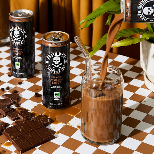 8g Death Wish Coffee, Iced Coffee Cold Brew, Protein, Fair Trade (Mocha Latte)