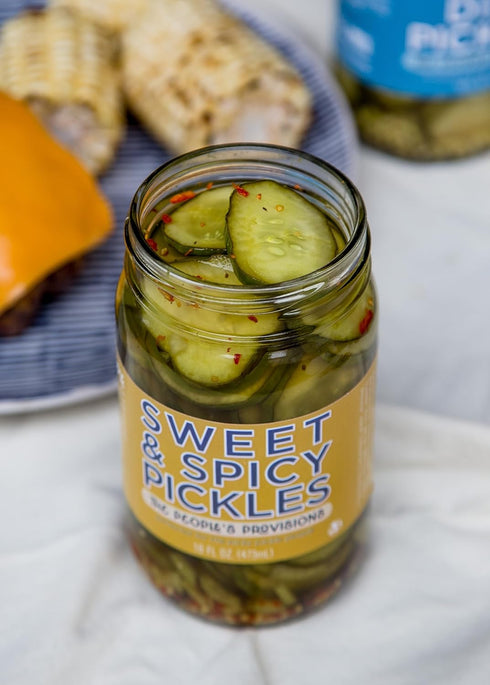 pack (4 The People's Provisions - Just The Pickles - Garlic Dill, Spicy Garlic, Bread & Butter and Sweet & Spicy