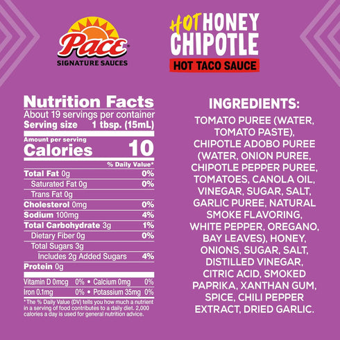 11.1 oz Pace Hot Honey Chipotle Signature Sauce
