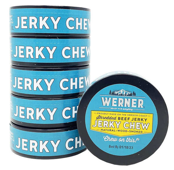 Werner Beef Jerky Chew Pack of 6 Shredded Beef Jerky Tins Made