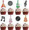 24 Pack Guitar Cupcake Toppers Music Notes Cupcake Toppers Glitter Guitar Rock