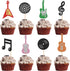 24 Pack Guitar Cupcake Toppers Music Notes Cupcake Toppers Glitter Guitar Rock