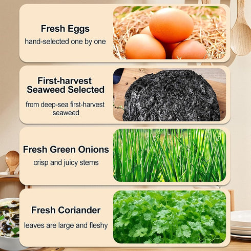 4 0.3 (8 Pack) Egg Flower Soup Mix, Vegetable Mix Soup with Flavors (Laver, Spinach, Mushroom, Tomato), Ounce
