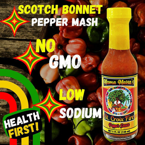 MAMA MAISA'S PEPPER SAUCE 5 oz Mama Maisa's Scotch Bonnet Pepper Sauce, Caribbean Curry Hot Sauce with Mustard & Sweet