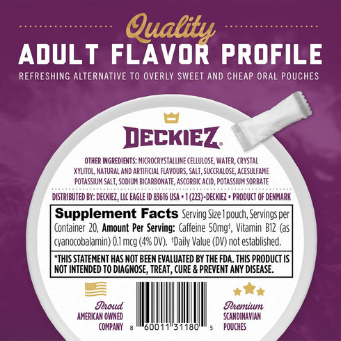 5 (100 50mg Deckiez Energy Pouches, Cans Pouches), Sugar Free Caffeine Supplement, Coffee Pouches & Energy Drink