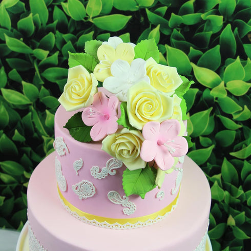 12 Count Global Sugar Art Fruit Blossom Sugar Cake Flowers, White with Wires, by Chef Alan Tetreault